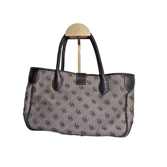 Dooney & Bourke Black & Grey Monogram Satchel K1002411 Preppy Americana Classic - Picture 5 of 14